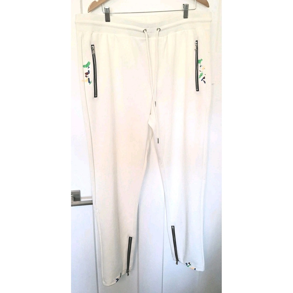 Rockstar Original RSM 9050 Track Pants 3XL White Paint Splatter Zip NWOT